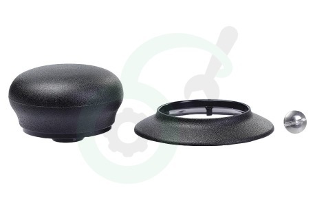 BK G1009 Knop Mat Zwart, met afdekplaatje