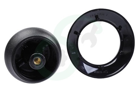 BK G1009 Knop Mat Zwart, met afdekplaatje