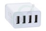 Easyfiks 50042836 USB oplader 230V 4,8A/5V 4-poort wit