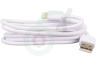 Universeel USB Kabel past in o.a. Apple Apple 8-pin Lightning connector, 100cm, Wit