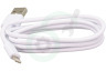 Universeel USB Kabel past in o.a. Apple Apple 8-pin Lightning connector, 100cm, Wit