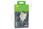 GP  GPWC20WPWHUSB174 20WPD USB-C WPD 20W Charger 3100mA, 20W geschikt voor o.a. 20W, 3100mA, 5-12V