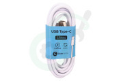 Universeel  USB Kabel geschikt voor Universeel USB Type C male naar USB Type A male, wit 2m geschikt voor o.a. Universeel USB Type C