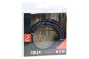 Calex 940242 Calex Textiel Omwikkelde  Kabel Zwart/Grijs 1,5m geschikt voor o.a. Max. 250V-60W