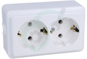 Kopp  85390 Wandcontactdoos Opbouw 2V RA Wit geschikt voor o.a. Binnen, IP20, 16A