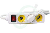 Exin 5450373  Stekker Doorvoerstekker met USB geschikt voor o.a. Met controle LED, Wit, 3500W