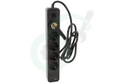 Q-Link 5520377  Tafelcontactdoos 3x 1.5mm2 1.5 meter 1x USB-A, 1x USB-C, Zwart geschikt voor o.a. 5 voudig met randaarde en schakelaar