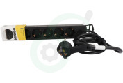 Q-Link 5520377  Tafelcontactdoos 3x 1.5mm2 1.5 meter 1x USB-A, 1x USB-C, Zwart geschikt voor o.a. 5 voudig met randaarde en schakelaar