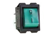 Universeel 432470  Schakelaar Groot + groen lampje 4 x 6.3 mm AMP geschikt voor o.a. 16A 250V