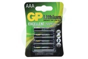 GP  GP24LF359C4 Lithium Pro AAA Batterij, 1,5V, 4 stuks geschikt voor o.a. 1,5V