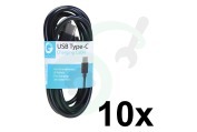 GNG136 USB Kabel USB Type C male naar USB Type A male, Zwart 1m