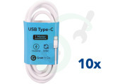 GNG137 USB Kabel USB Type C male naar USB Type A male, Wit 1m