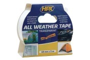 HPX AT4805 All Weather  Tape Transparant 48mm x 5m geschikt voor o.a. Reparatie-/Afdichtingstape, 48mm x 5 meter