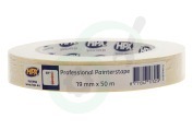 HPX  MA1950 Professional painterstape Cremewit 19mm x 50m geschikt voor o.a. Masking Tape, 19mm x 50 meter