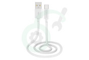 Musthavz  MHBRCABUSBAW Musthavz USB-A to USB-C Braided Cable 1.0 meter 3A,wit geschikt voor o.a. USB Type A + Type C