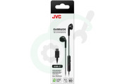 JVC Oortje HAFR17UCBU HA-FR17UB Smartphone Earbuds USB-C, Zwart geschikt voor o.a. USB-C