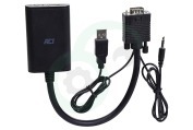 ACT AC7545 VGA naar HDMI  Converter met audio geschikt voor o.a. Converteer analoge audio en video