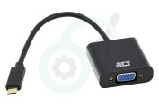 ACT  AC7300 USB Type C naar VGA converter geschikt voor o.a. Input USB-C male, Output VGA female