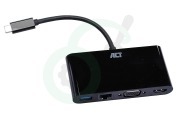 ACT  AC7330 USB-C 4K Multiport Dock geschikt voor o.a. USB Type-C 3.2, Zwart