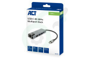 ACT  AC7091 USB-C 4K docking station HDMI/ethernet/USB-A/PD geschikt voor o.a. 1 HDMI monitor, ethernet, USB-A, PD pass-through