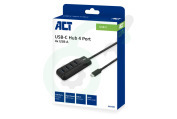 ACT AC6420 USB-C hub 3.0, 4 poorts USB-A geschikt voor o.a. 4 poorts USB-A