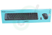 Logitech LOGZMK220U 920-003161 MK220 Muis + toetsenbord set, zwart, draadloos geschikt voor o.a. Zwart, US Layout