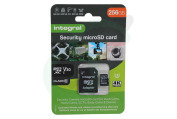 Integral  INMSDX256G10-SEC 256GB Security Micro SD 4K V30 UHS-1U3 A1 Class 10 geschikt voor o.a. Dash Cam en beveiligingscamera