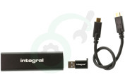 Integral INSSD1TPORT3.2SLIMX SlimXpress Portable  SSD 1T geschikt voor o.a. USB 3.2 Gen 2