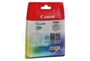 Canon CANBPG40P PG 40 + CL 41  Inktcartridge PG 40 CL 41 Multipack Black Color geschikt voor o.a. Pixma iP1200, iP1300