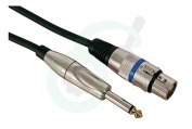 Universeel  PAC112 Microfoonkabel XLR female naar 6.35mm Jack 10 meter geschikt voor o.a. Microfoon, instrument