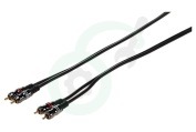 Masterfiks BMM261  Tulp Kabel 2x RCA Male-2x RCA Male, 1.5 meter, Verguld geschikt voor o.a. 1.5 Meter, Afgeschermd, Verguld