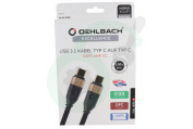 Oehlbach  D1C33199 33199 Excellence USB-C 3.1 kabel, 0.5 meter geschikt voor o.a. USB-C 3.1, 0.5 meter