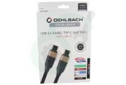 Oehlbach  D1C33202 33202 Excellence USB-C 3.1 kabel, 3 meter geschikt voor o.a. USB-C 3.1, 3 meter