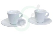 DeLonghi Koffie zetter 5513283721 DLSC308 Porseleinen Espressokopjes geschikt voor o.a. Warme dranken