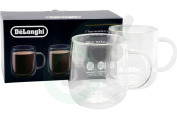 DeLonghi Koffieapparaat AS00006566 DLSC327 Dubbelwandige Glazen Mokken geschikt voor o.a. 500ml