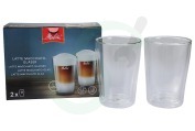 Melitta 6761118 Koffie machine Kopjes Dubbele thermowand geschikt voor o.a. Set van 2 latte macchiato glazen