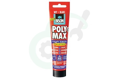 Universeel  6312640 Poly Max High Tack Express Wit 165gr Tube