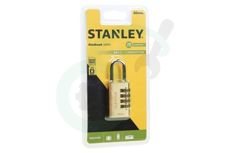 Stanley  S742052 S742-052 Stanley Hangslot Combination Brass 4 cijferig 30mm