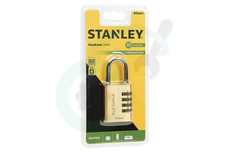 Stanley  S742053 S742-053 Stanley Hangslot Combination Brass 4 cijferig 40mm