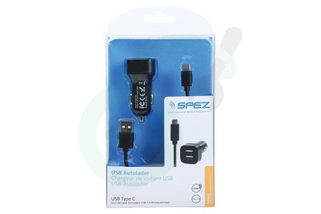 Spez  20092006 Duo USB Input 12V Output 2.4A + 2.4A + kabel USB type C