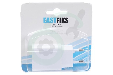 Easyfiks  50041746 USB oplader 230V 2,1A/5V 2-poort wit
