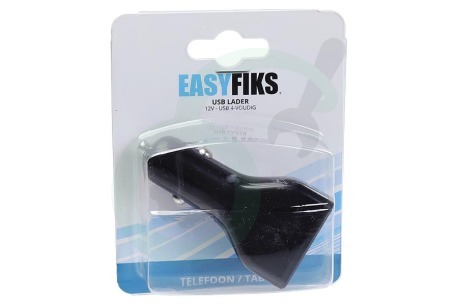 Easyfiks  50042876 USB oplader 12V 4,8A/5V 4-poort zwart