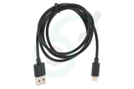 Universeel  USB Kabel past in o.a. Apple Apple Lightning, Zwart, 100cm