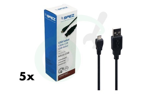 Spez  23060 USB kabel Universeel Micro USB 1.2M Zwart