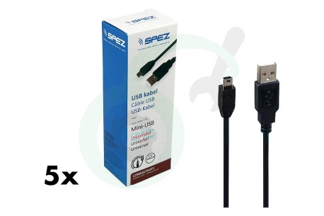 Spez  23061 USB kabel Universeel Mini USB 1.2M Zwart