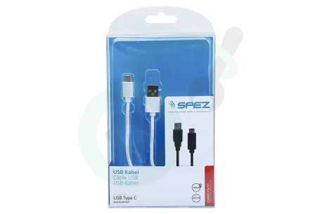 Spez  20092027 USB Kabel USB Type C male naar USB Type A male, wit, 2m