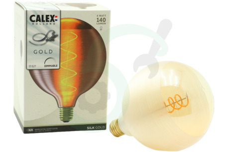 Calex  2001001100 Silk G125 Goud Spiraal Filament E27 4,0W Dimbaar