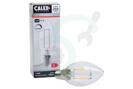 Scholtes  1101005300 1105005300 Calex LED volglas Filament Kaarslamp Helder 3,5W 250lm