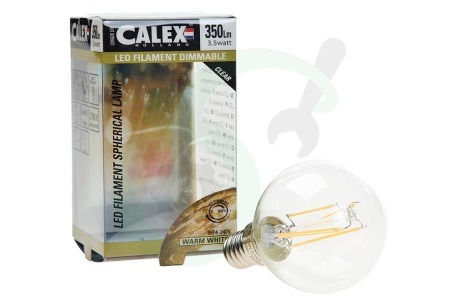 Calex  474482 Calex LED volglas Filament Kogellamp Helder 3,5W 350lm