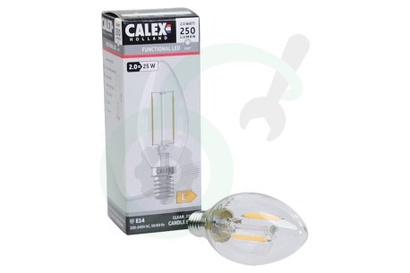 Calex  1101000600 Calex LED Volglas Filament Kaarslamp 240V 2W 250lm E14